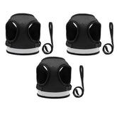 Kuber Industries Reflective Dog Harness with Adjustable Leash|Breathable Polyester Mesh Fabric |Small Size|HT-844|Comfortable No-Pull Grip|Quick Release Buckles|Easy On-Off Harness|Black (Pack of 3)